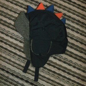 The Children's Place Ear Flap Hat Cap Dragon Spike Dinosaur Fleece Lined ~ 4T/5T